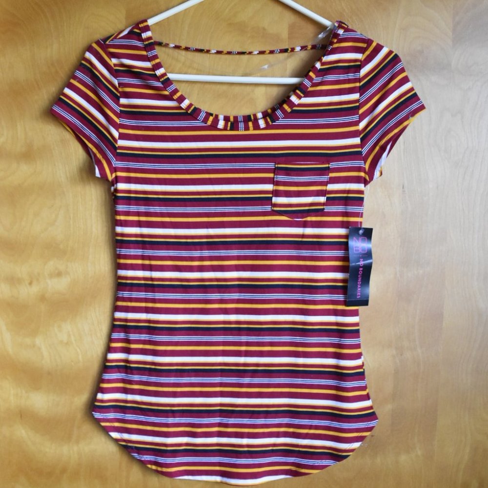 New with tag, striped u-neck tee